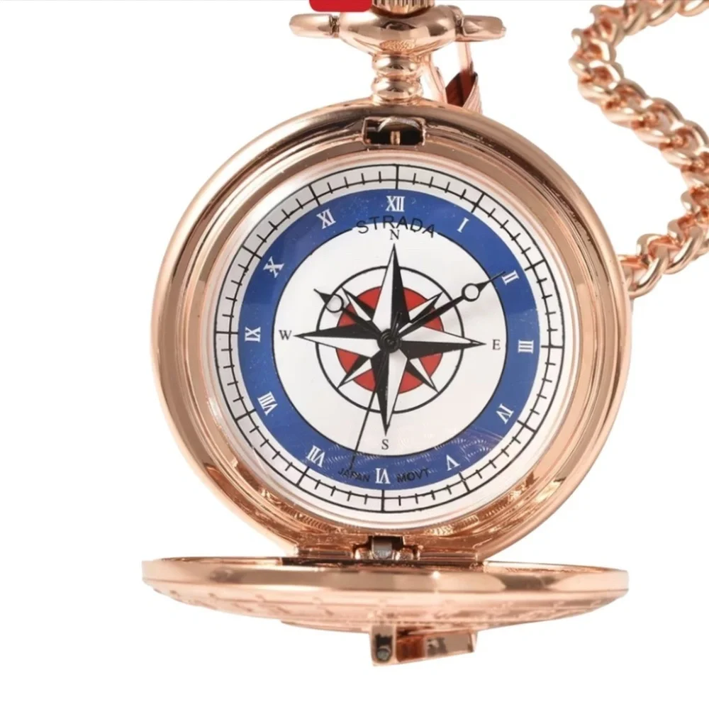 Japanese Movement Compass Pattern Pocket Watch